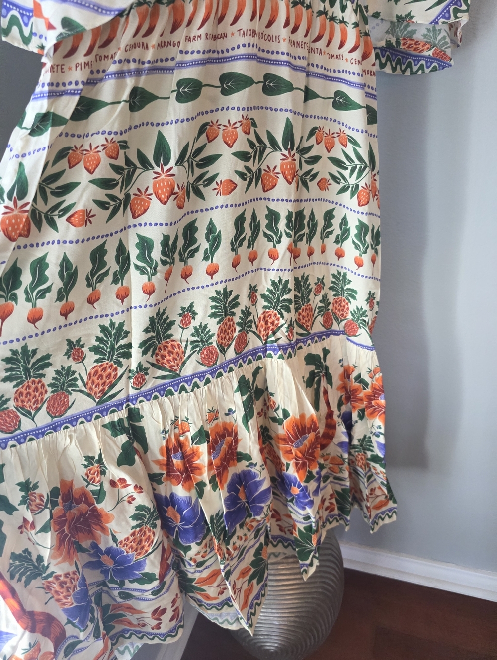 NWT FARM Rio Asymmetrical Floral Dress with V-Neck - Picture 12 of 13